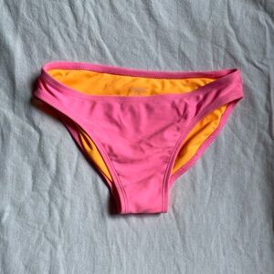 Pink with Orange Lining Bikini Bottom 7/8